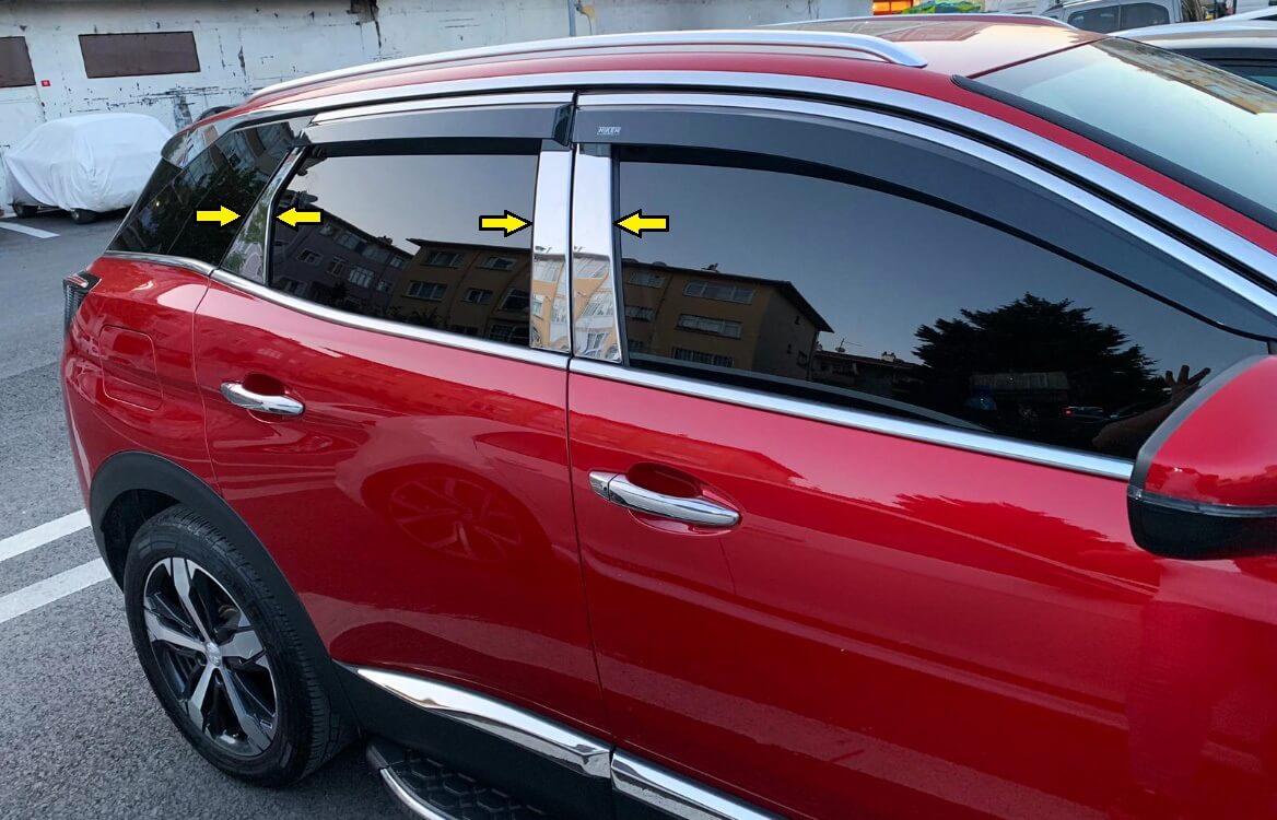 PEUGEOT 3008 2016-2018 KROM KAPI DİREK AKSESUARI 6 PARÇA PASLANMAZ ÇELİK